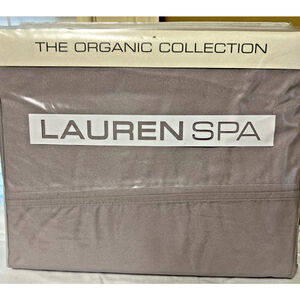 Ralph Lauren Spa Organic Lavender Sunset Queen Flat Sheet NEW 1ST QUALITY